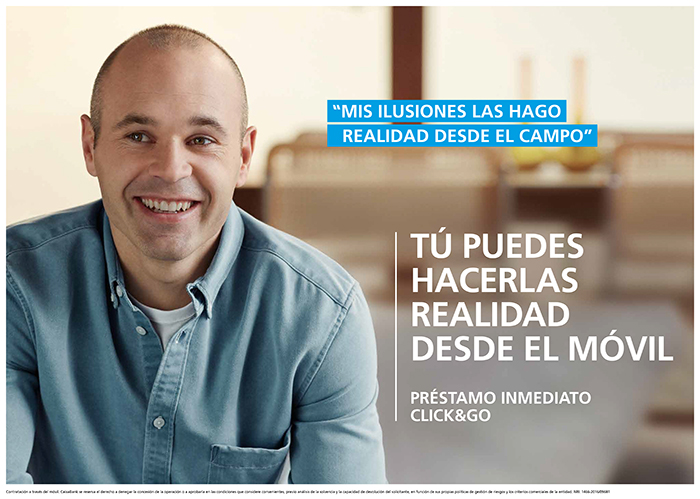 Imagen promocional con el texto: Mis ilusiones las hago realidad desde el campo, tu puedes hacerlas realidad desde el movil. Prestamos inmediato, Click&Go